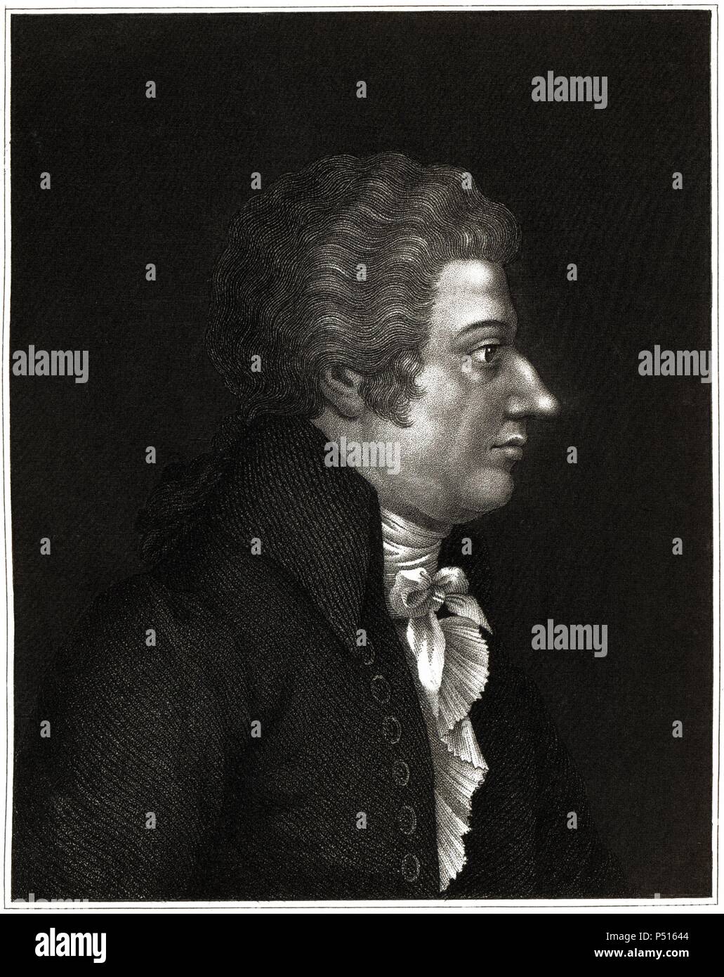 Johann Wolfgang Amadeus Mozart (Salzburg, 1756-Viena, 1791). Compositor austríaco de música clásica. Grabado de 1857. Stock Photo