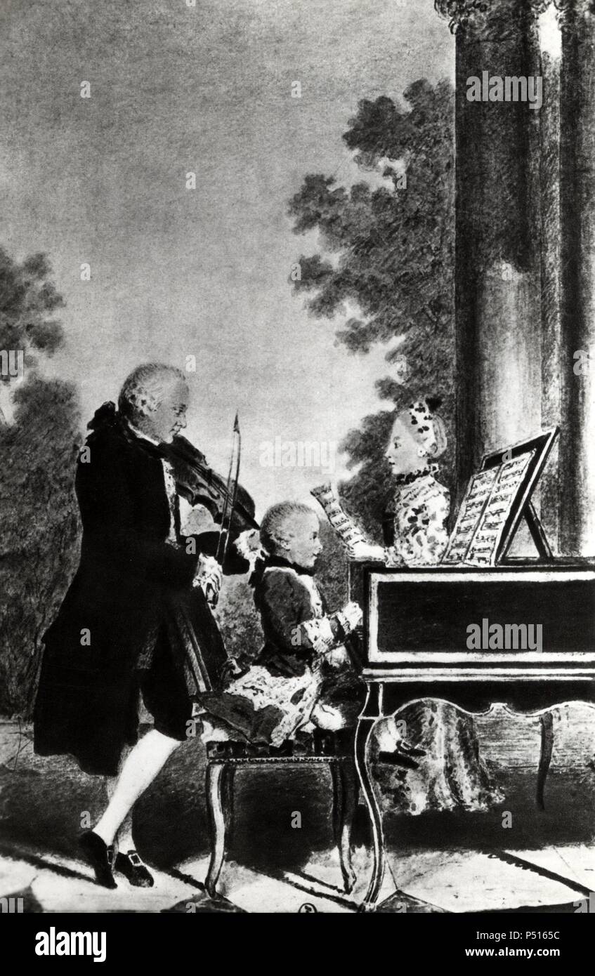 La Familia Mozart En París Johan G Leopold Al Violín Wolfgang