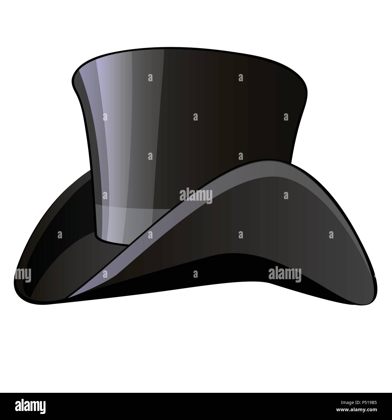 Cylinder hat. Mens vintage clothing isolated on a white background. Vector cartoon close-up illustration. Stock Vector