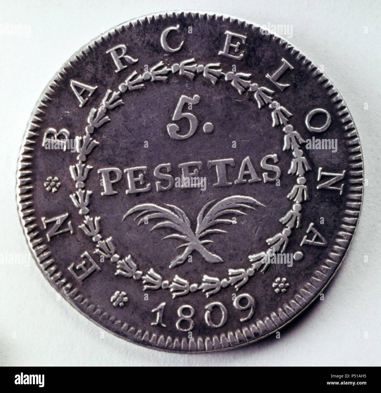 Ocupacion Napoleonica Ceca Barcelona Cinco Pesetas De Plata A o ocupacion-napoleonica-ceca-barcelona-cinco-pesetas-de-plata-a-o