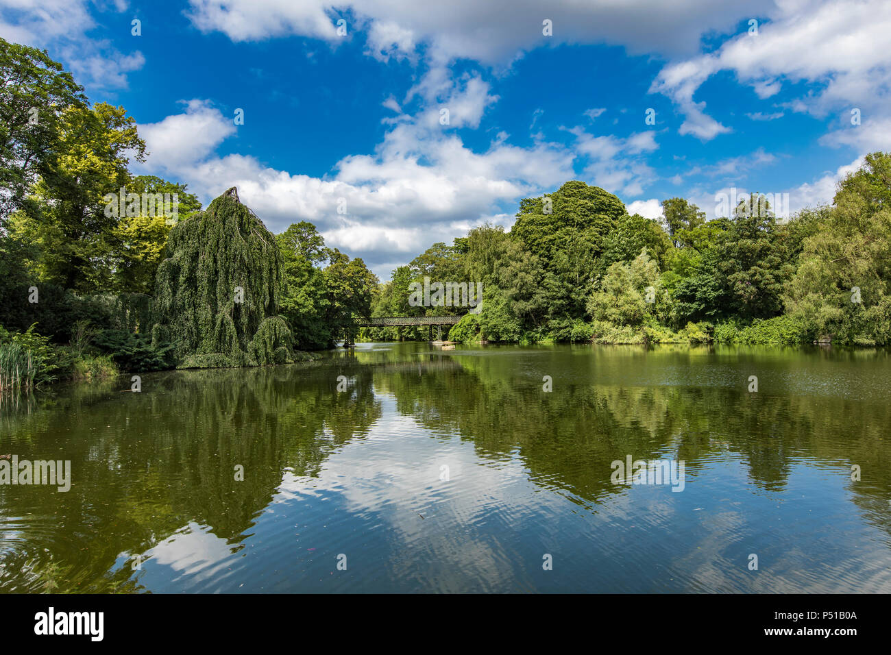 View at Orsteds Park in Copenhagen, Denmark on a sunny summer day Stock Photo