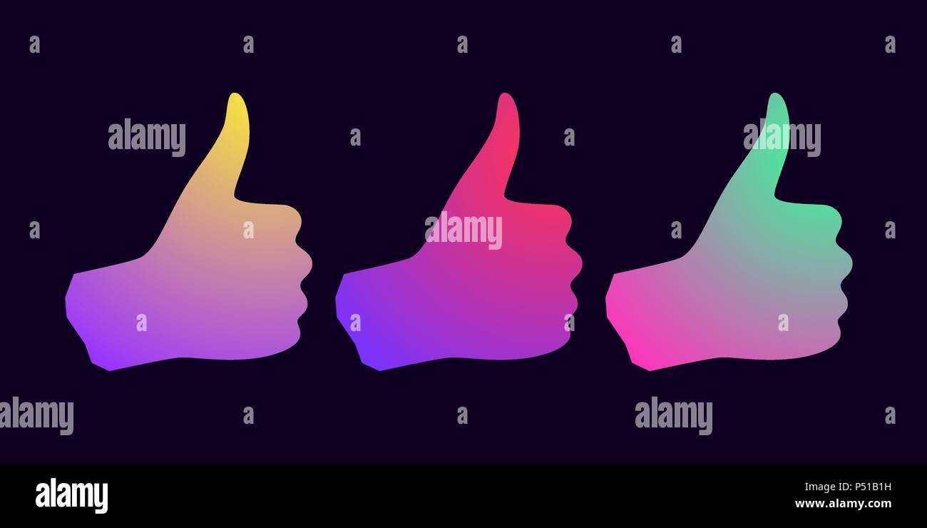 Silhouette of Hand with Gradients. Vector illustration of Digital Hand ...