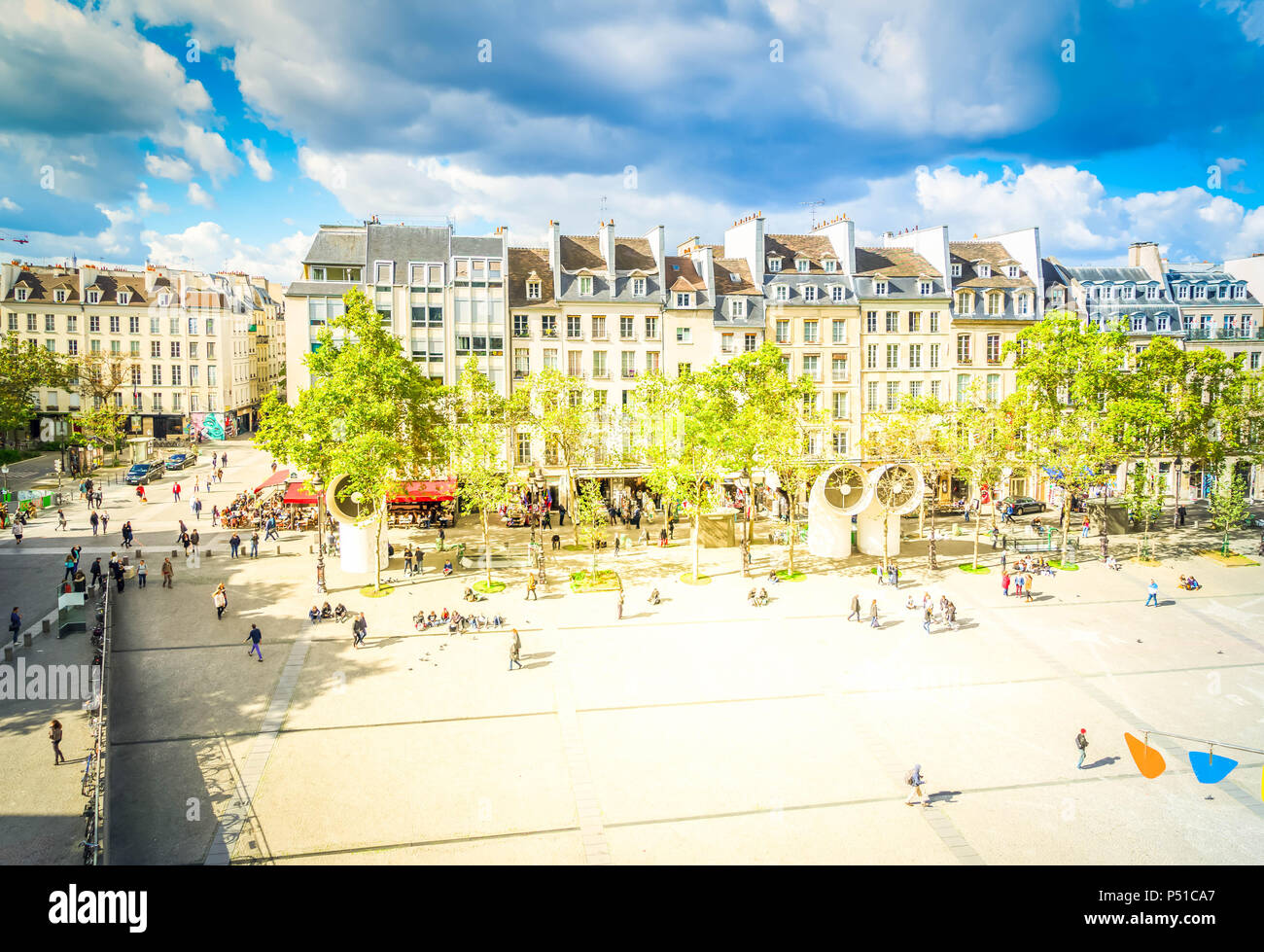 Square of Georges Pompidou, Paris Stock Photo - Alamy