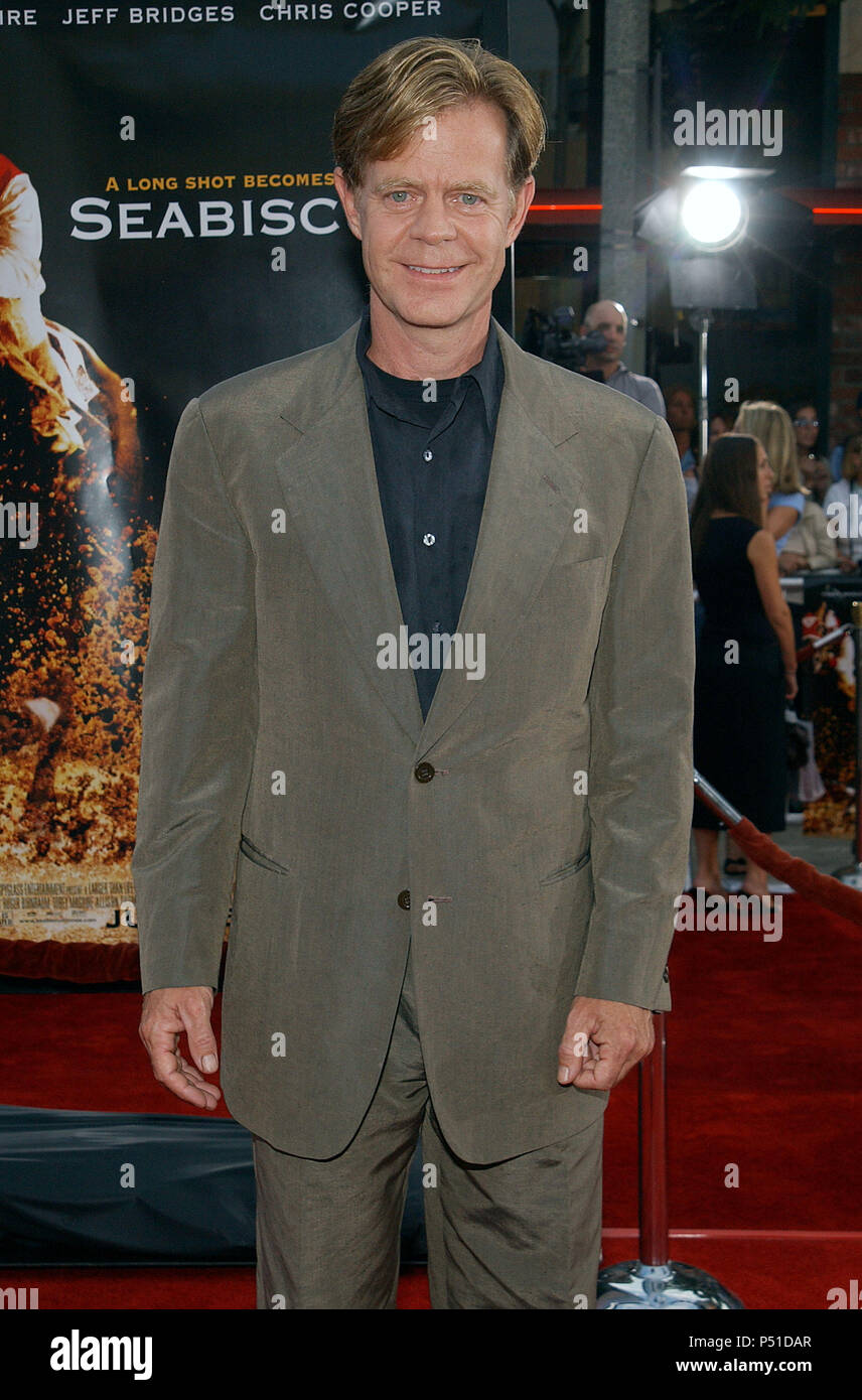 William H. Macy arriving at the ' Seabiscuit Premiere ' at the westwood Theatre in Los Angeles. July 22, 2003.MacyWilliamH017 Red Carpet Event, Vertical, USA, Film Industry, Celebrities,  Photography, Bestof, Arts Culture and Entertainment, Topix Celebrities fashion /  Vertical, Best of, Event in Hollywood Life - California,  Red Carpet and backstage, USA, Film Industry, Celebrities,  movie celebrities, TV celebrities, Music celebrities, Photography, Bestof, Arts Culture and Entertainment,  Topix, vertical, one person,, from the years , 2003 to 2005, inquiry tsuni@Gamma-USA.com - Three Quarter Stock Photo