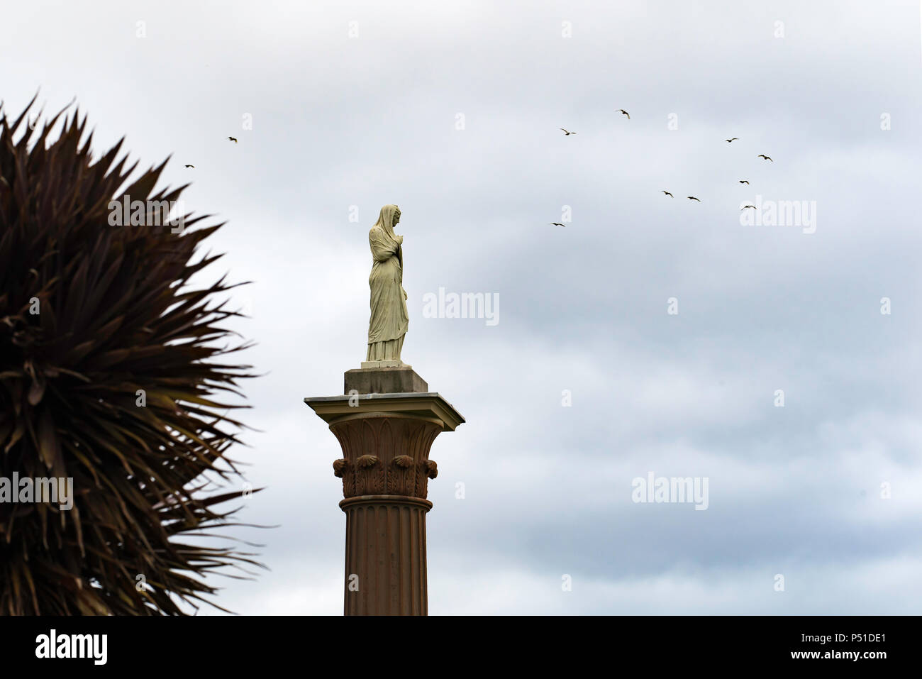‘Sunset’ is one of two life size female figure statues on nine metre