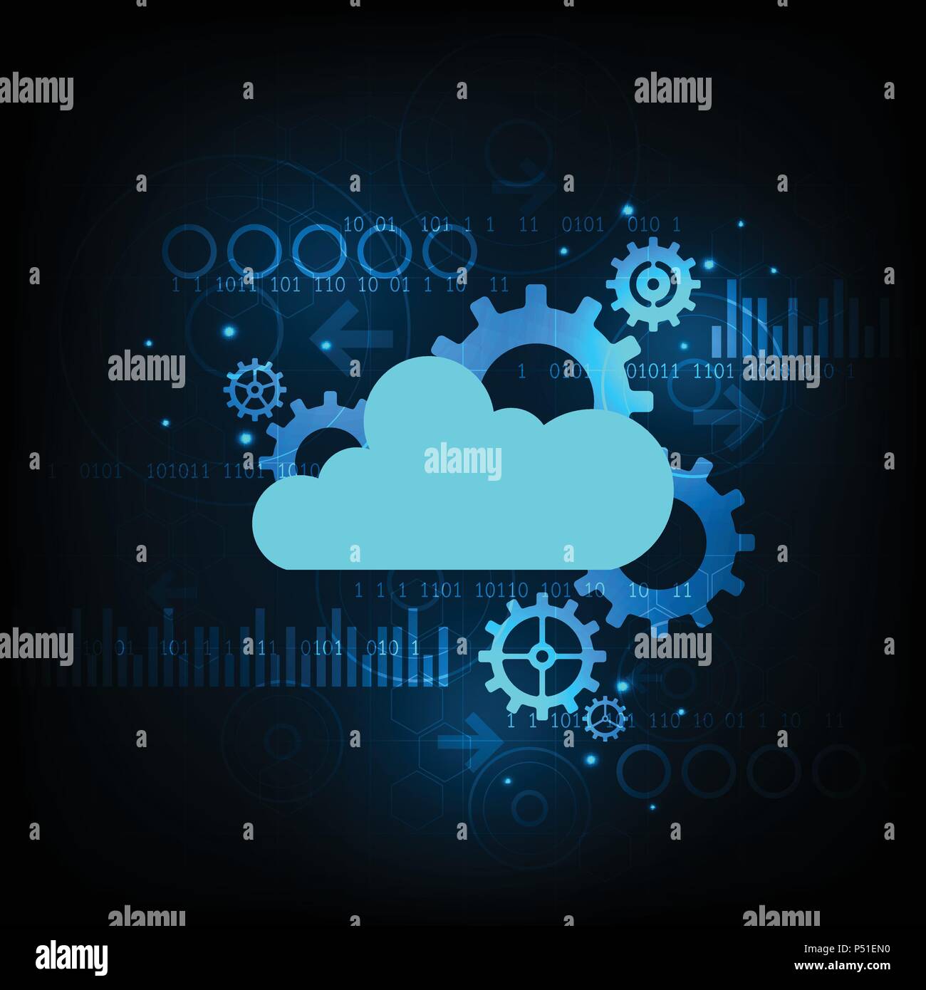 Cloud in the form of technology and engineering. Stock Vector