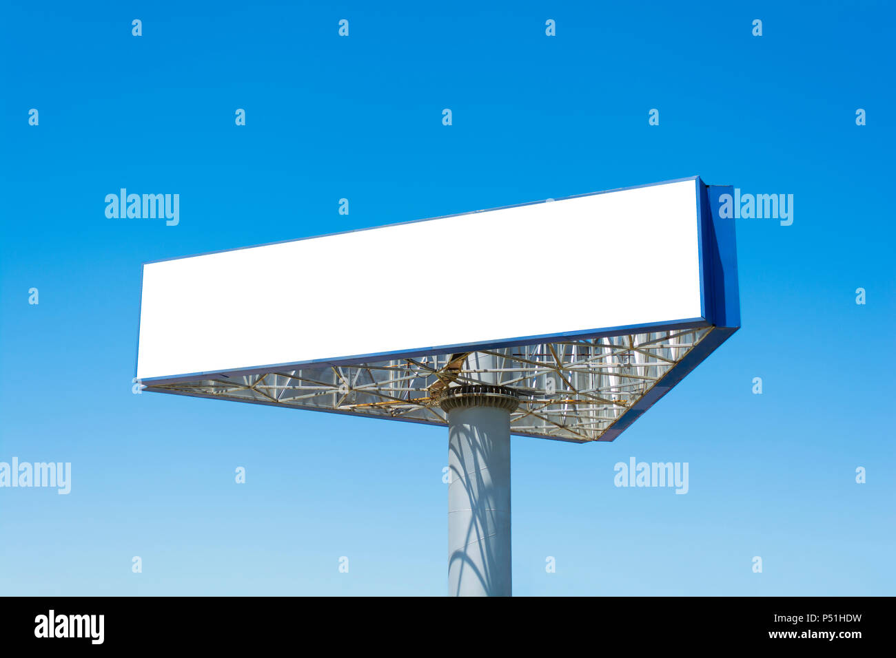 Blank big billboard over blue sky background, put your text here Stock Photo