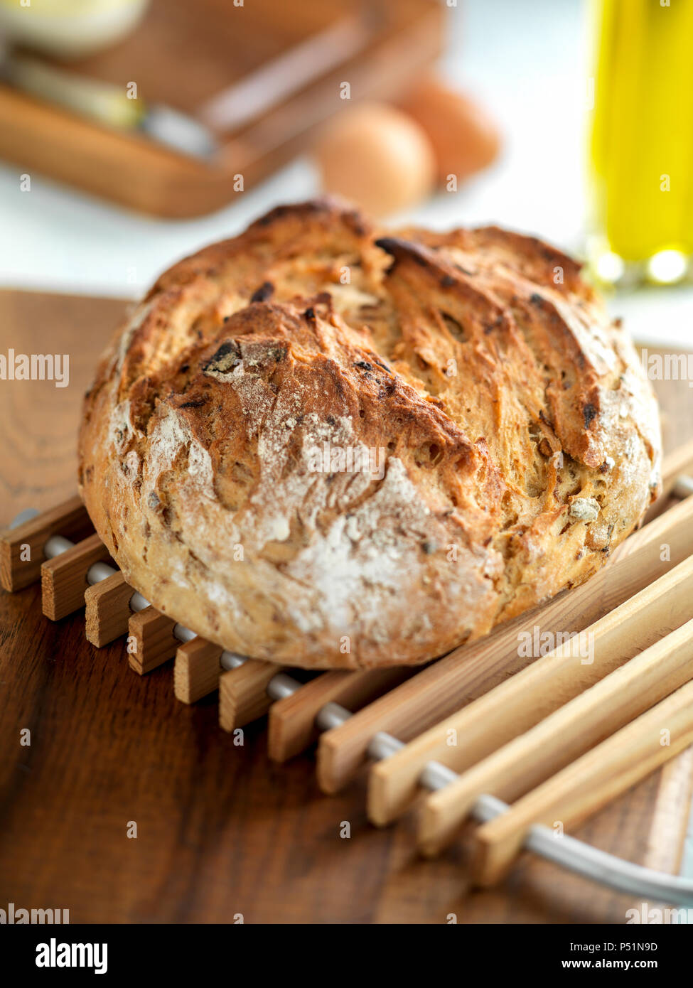 Fresh baked artisan bread rolls Stock Photo Alamy