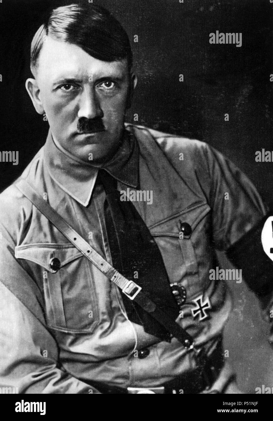 Adolf Hitler, photo in uniform, c. 1933. Stock Photo