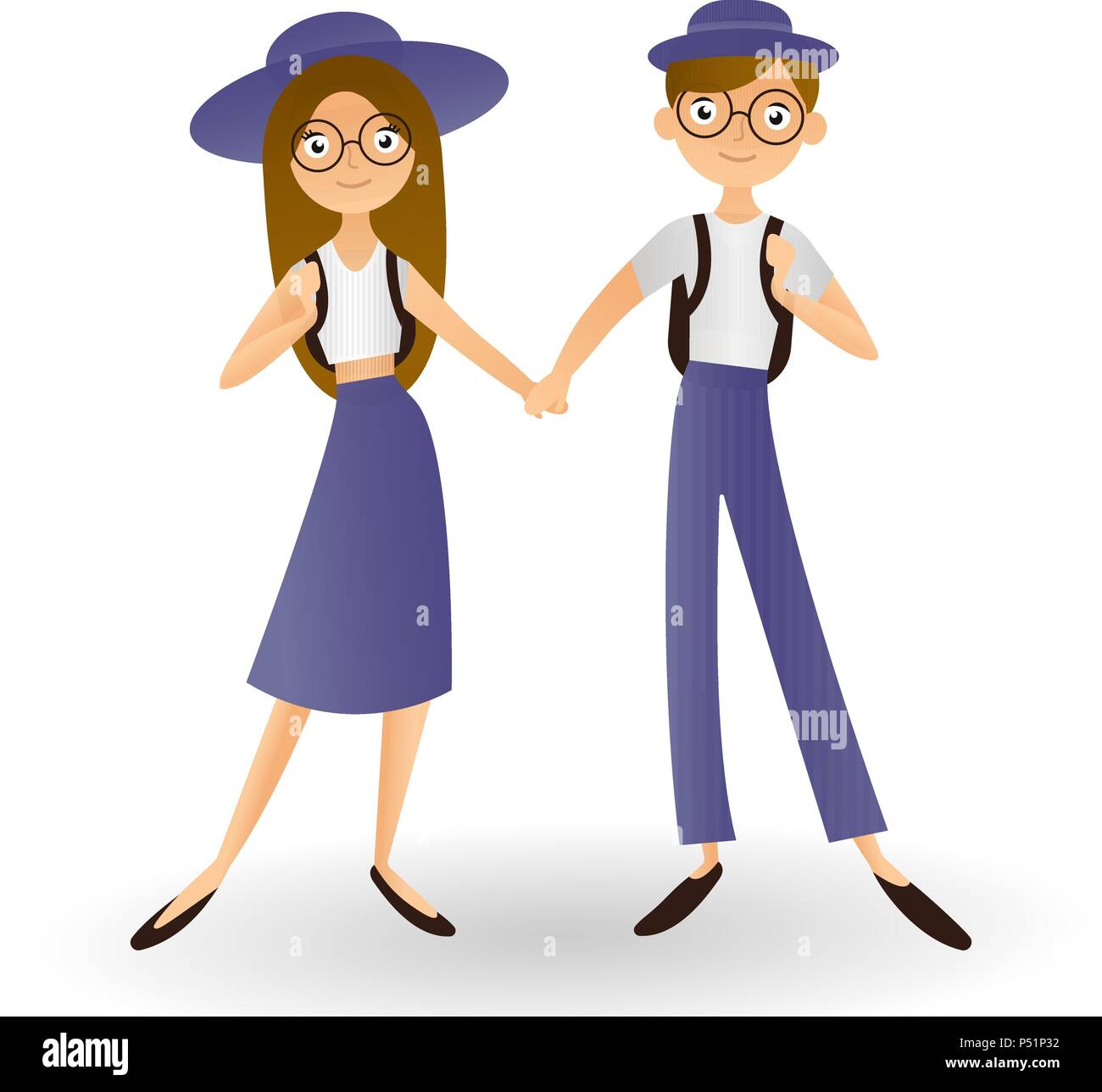 Couple holding hands vector Stock Vector