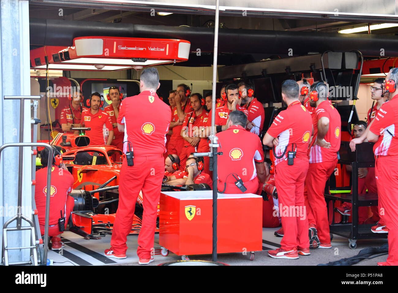 Monte Carlo F1 Grand Prix test day in Monaco Featuring: Ferrari garage  When: 23 May 2018 Credit: IPA/WENN.com **Only available for publication in  UK, USA, Germany, Austria, Switzerland** Stock Photo - Alamy