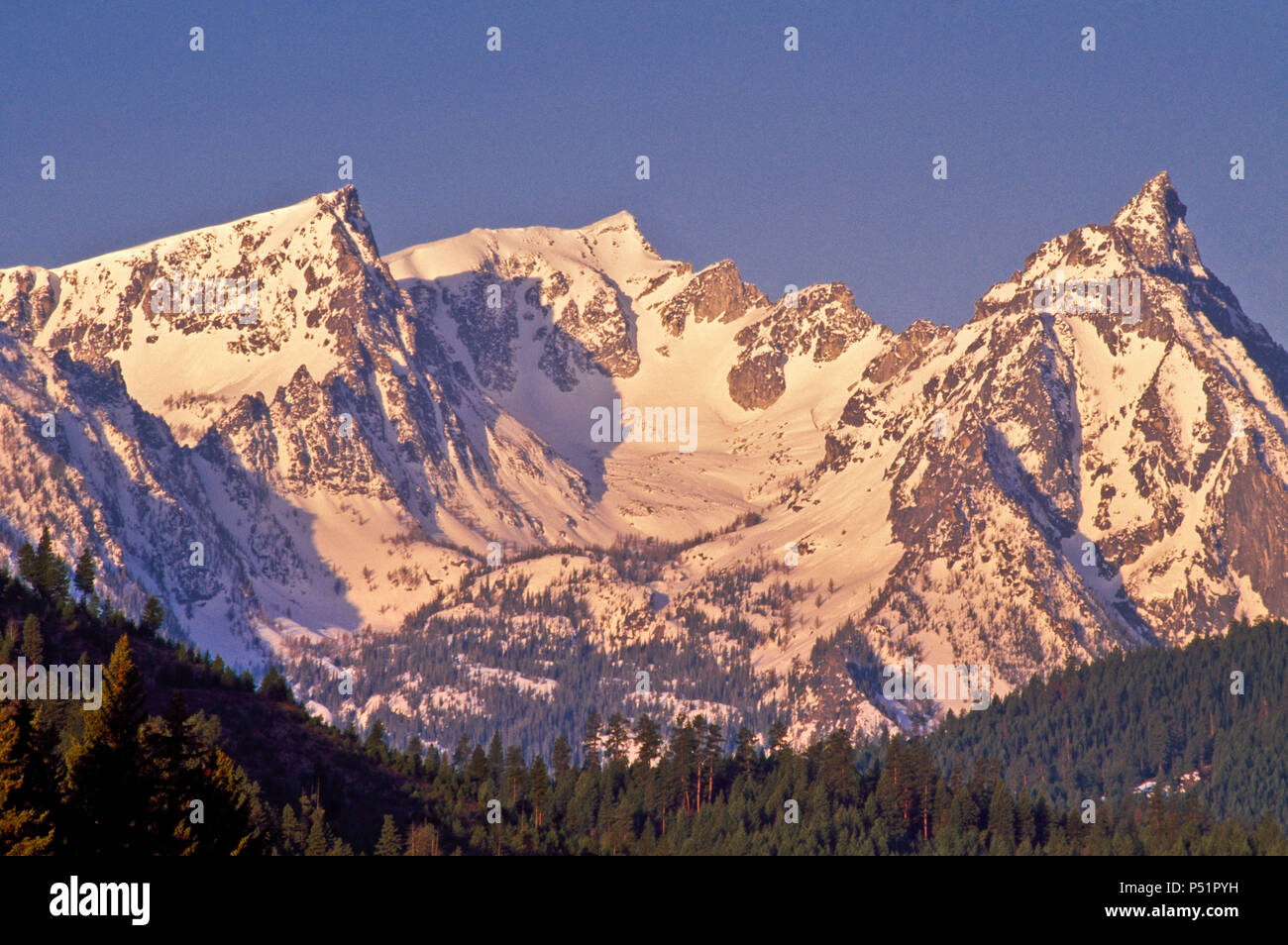 trapper peak in the bitterroot mountains near darby, montana Stock