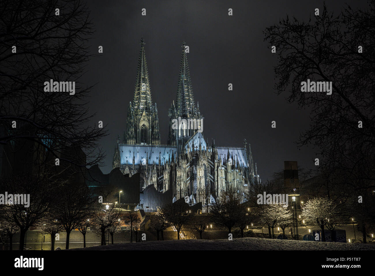 Cathedral Church of Saint Peter in winter at Cologne, Germany, Europe Stock Photo