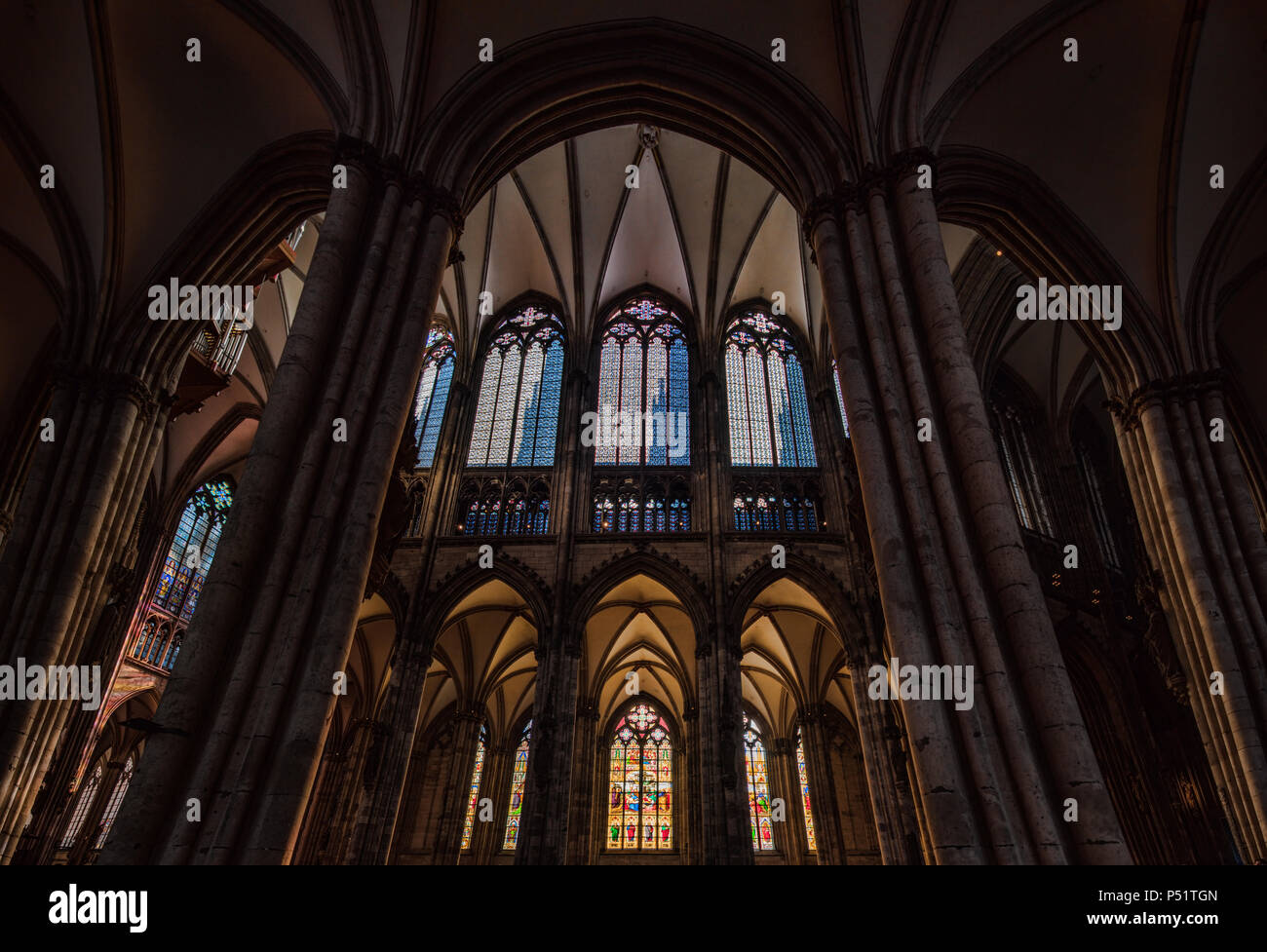 Interior of the Cathedral Church of Saint Peter in Cologne, Germany, Europe Stock Photo