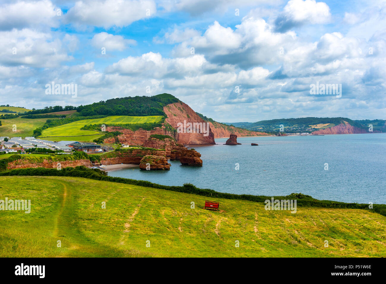 Ladram Bay between Budleigh Salterton and Sidmouth, East Devon, UK Stock Photo