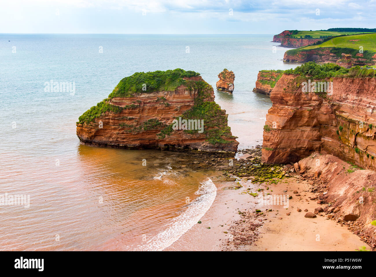 Hern Rock, Ladram Bay, between Budleigh Salterton and Sidmouth, East Devon, UK. Stock Photo