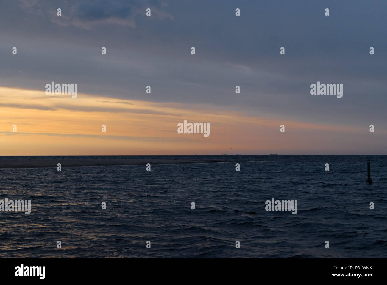 Beautiful sunset above the sea. View from yacht Stock Photo - Alamy