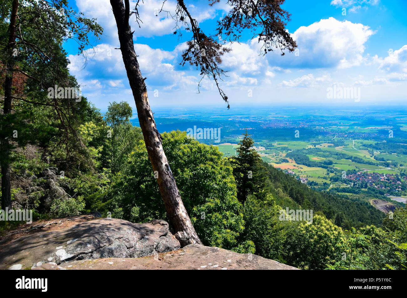 On the Mont Saint Odile in the Vosges mountains in France, the old pagan wall Stock Photo