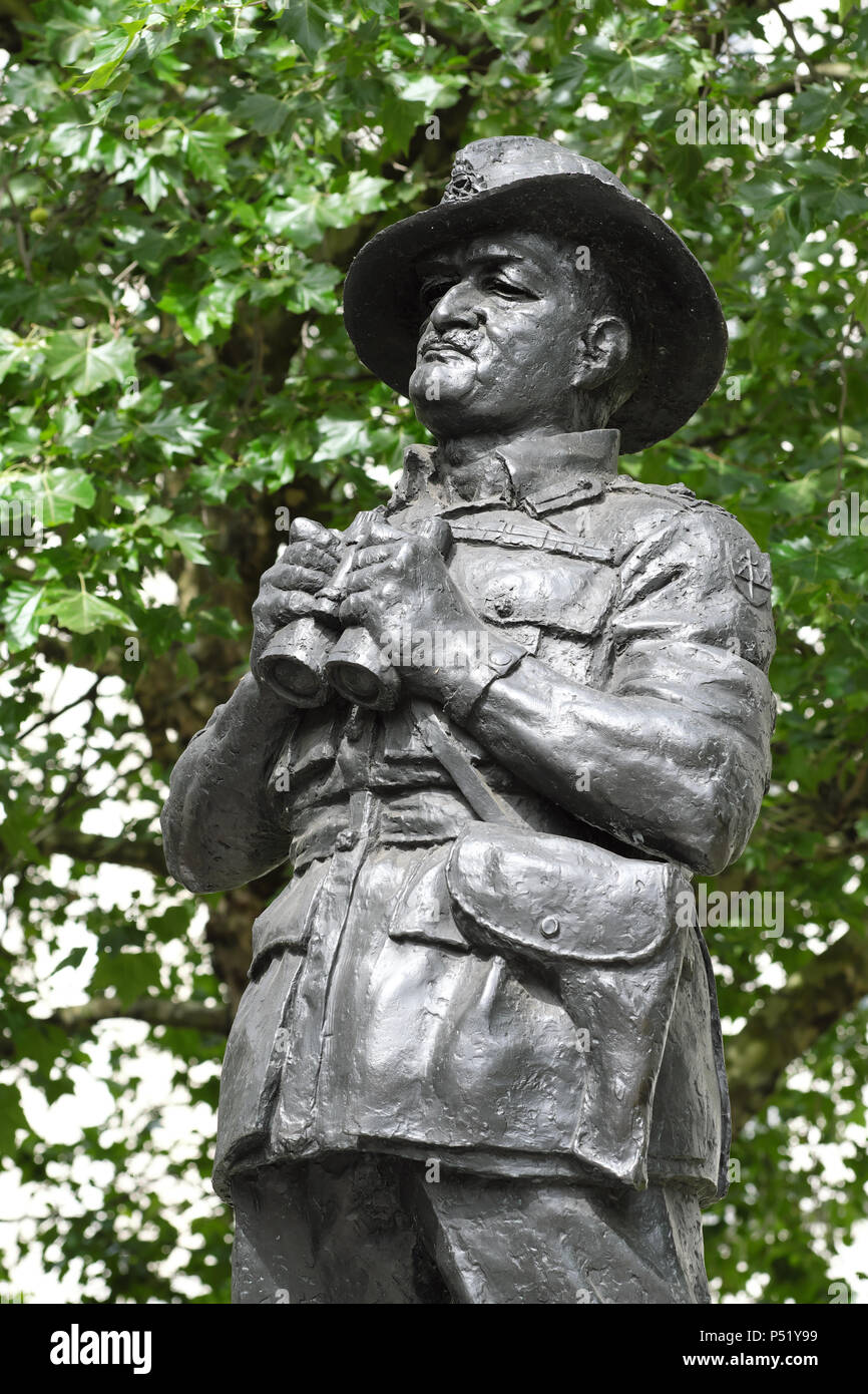 London statue of General Slim British commander in Burma during WW2 in Whitehall central London UK Stock Photo
