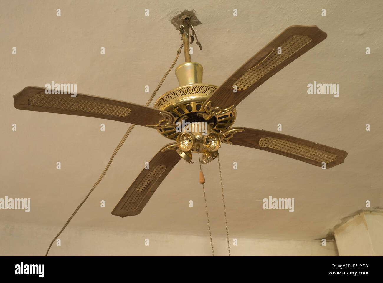 Historic fan on a ceiling Stock Photo