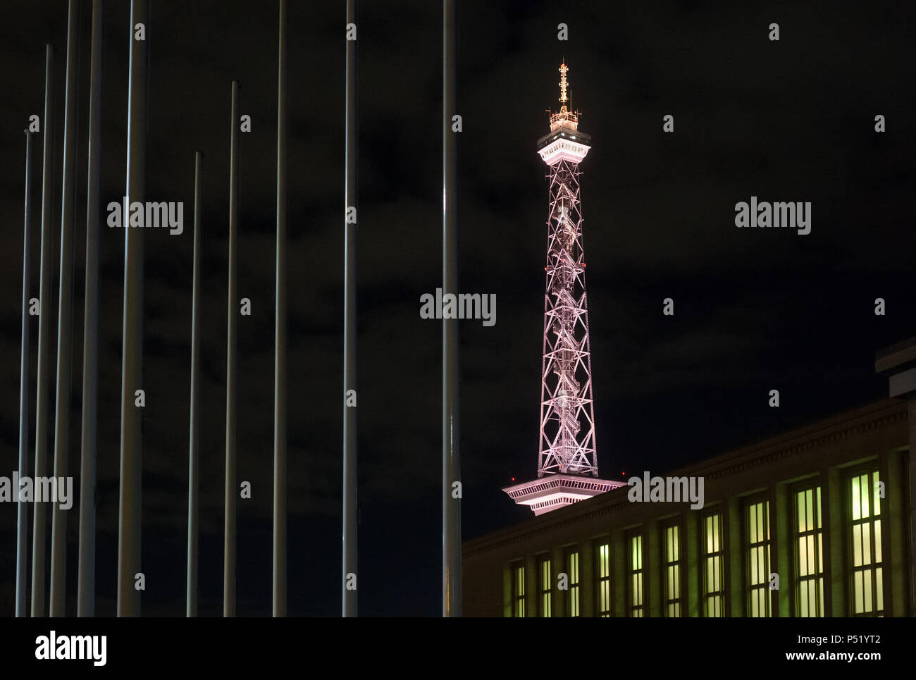 The Berlin radio tower in the evening Stock Photo