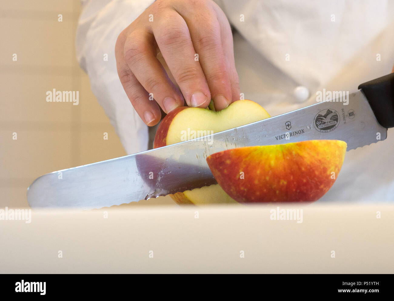 Close-up of fruit cutting Stock Photo