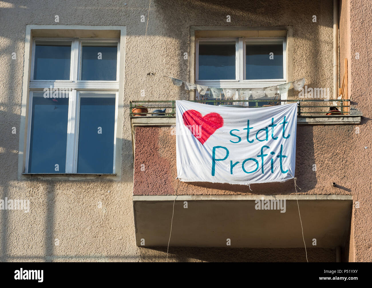 Tenant protest against gentrification and the sale of apartments Stock Photo
