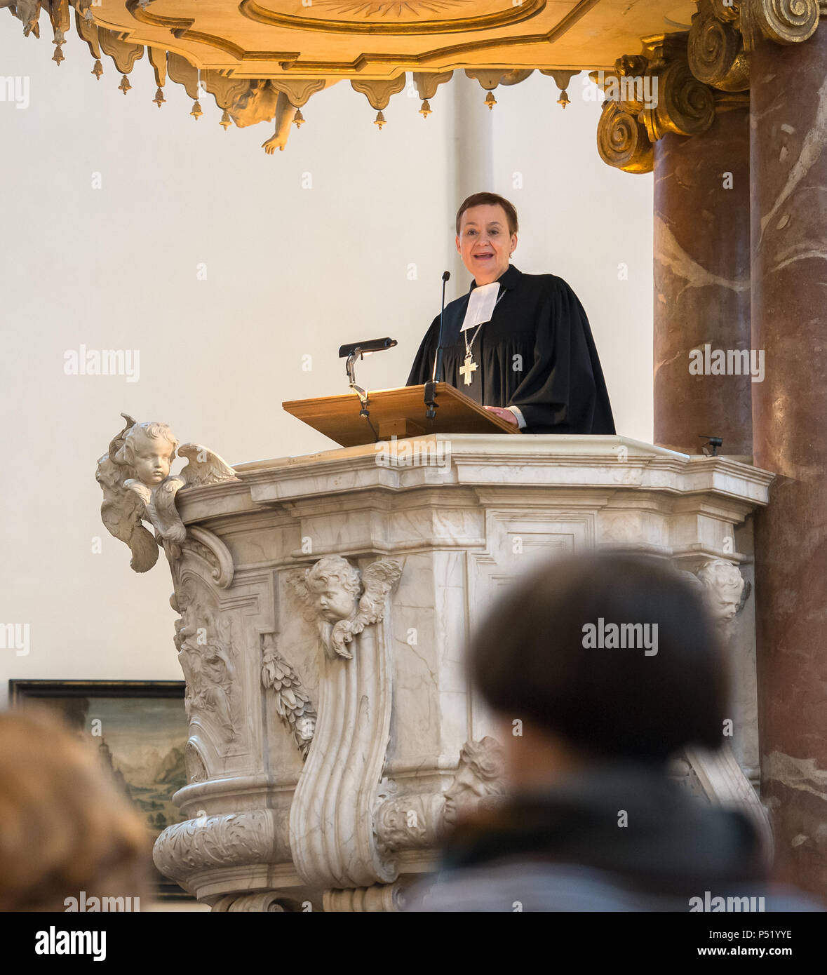 General Superintendent Ulrike Trautwein in the Marienkirche Berlin Stock Photo