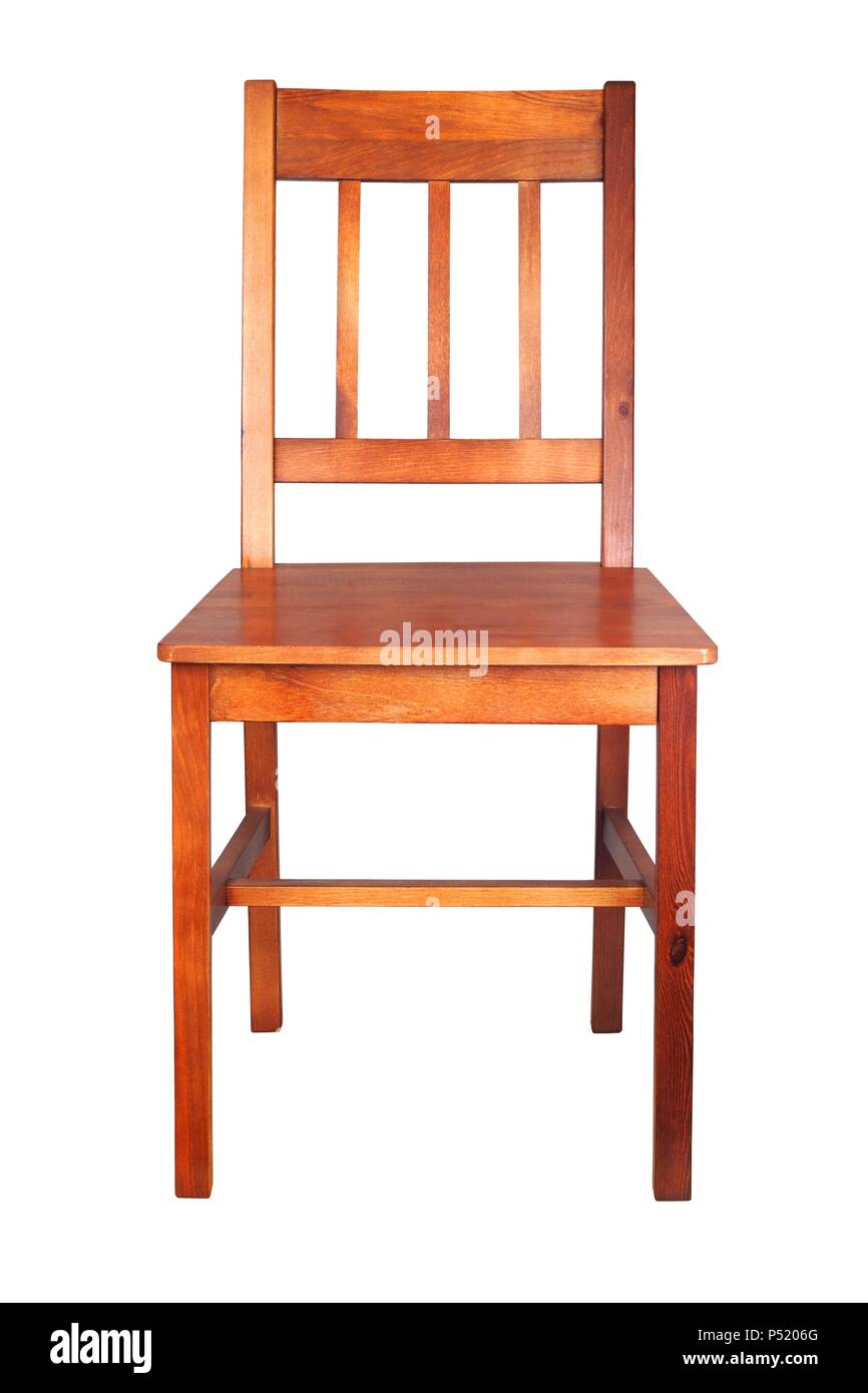 Wooden chair isolated on white background Stock Photo - Alamy