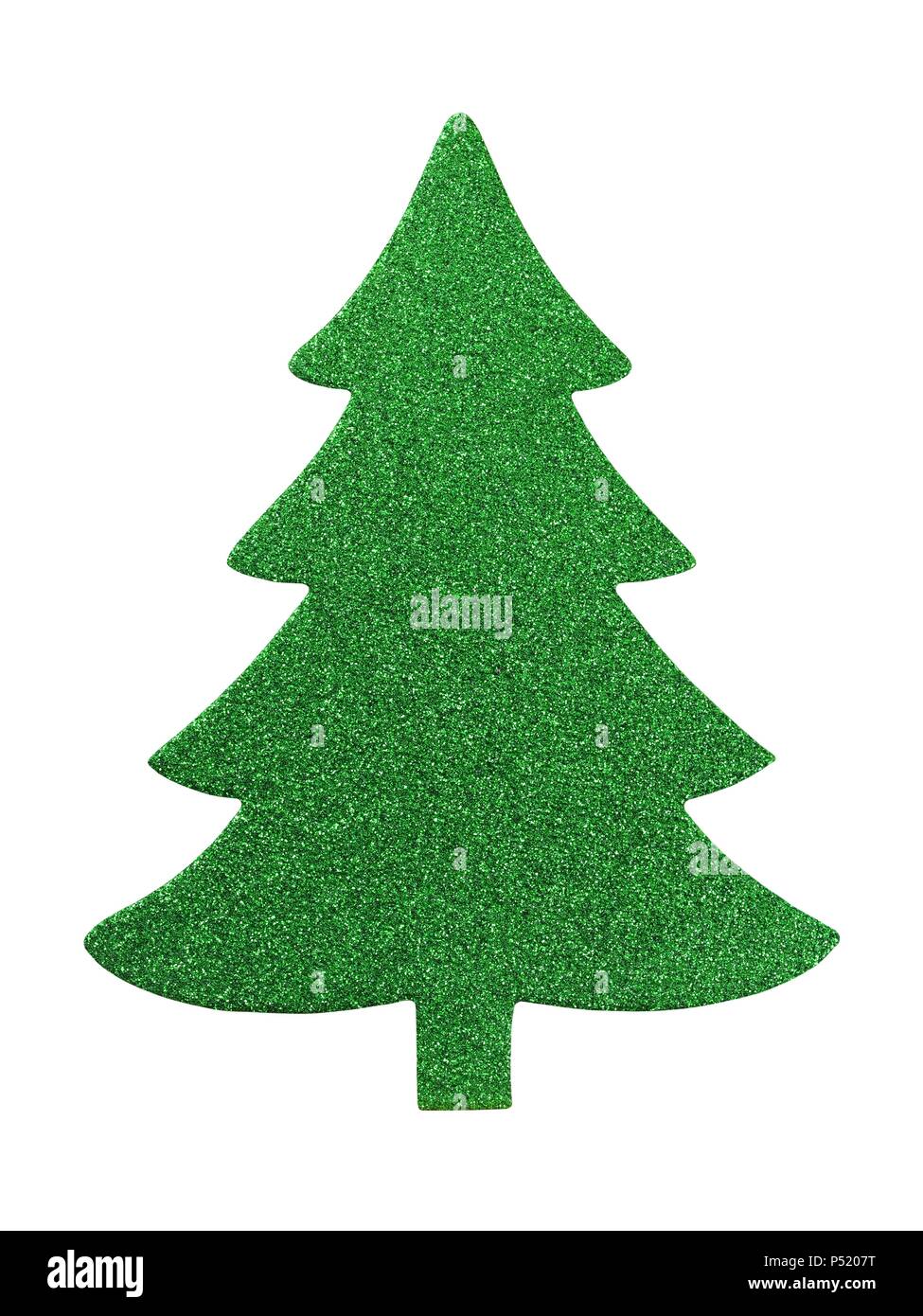 Green Christmas tree isolated on white background Stock Photo - Alamy