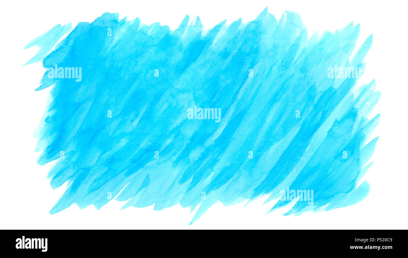 Watercolor blue brush strokes background design isolated Stock Photo - Alamy