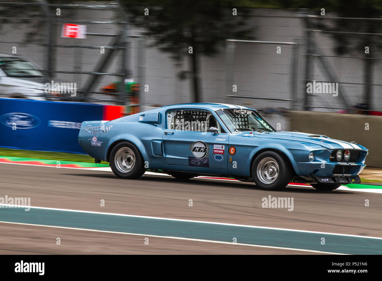 Mexico City, Mexico – September 01, 2017: Autodromo Hermanos Rodriguez. FIA World Endurance Championship WEC. 1967 Mustang Shelby GT500 No.133 running at the free practice for the Mexico Vintage Series. Stock Photo