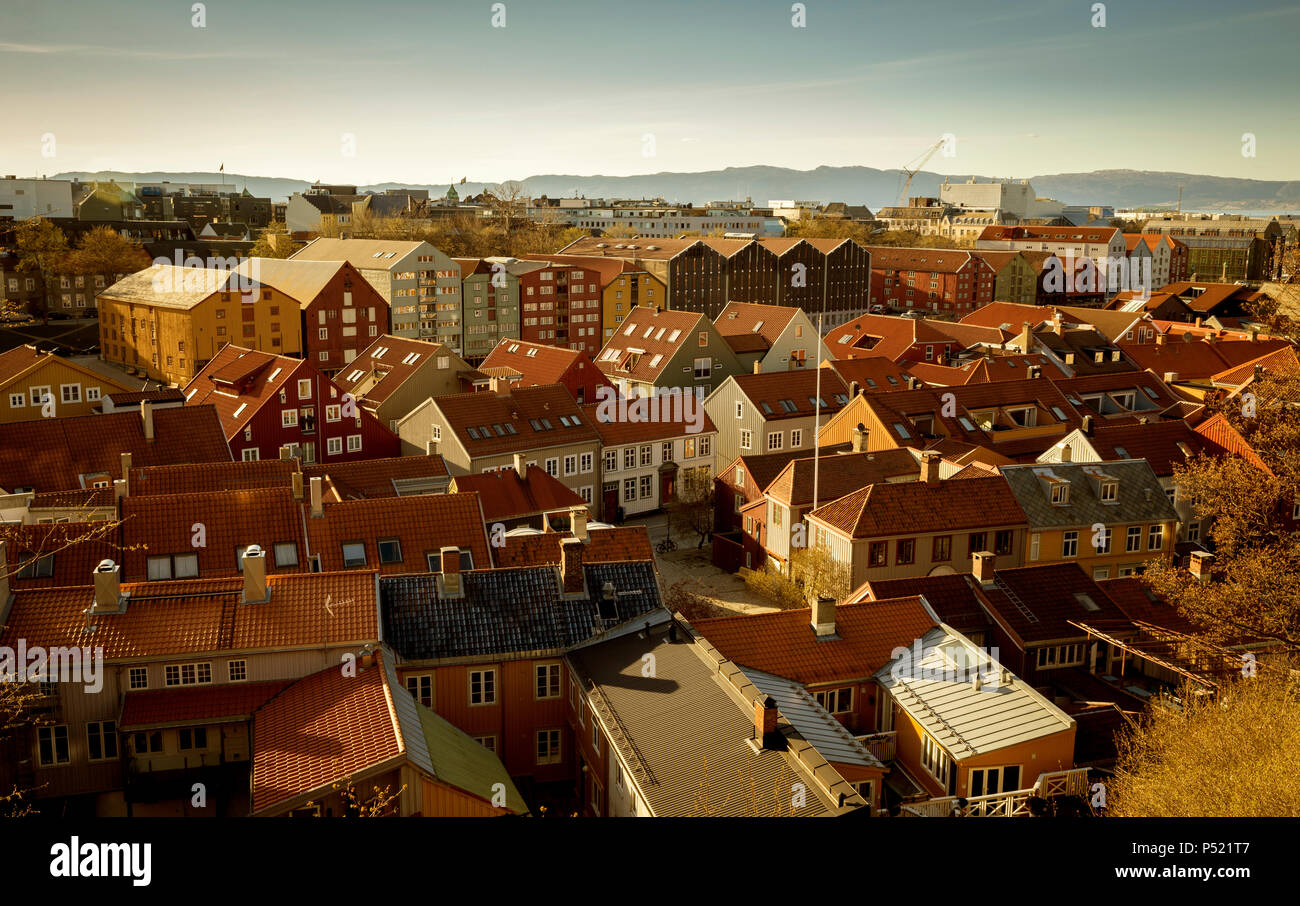 Skyline of Trondheim, Norway Stock Photo
