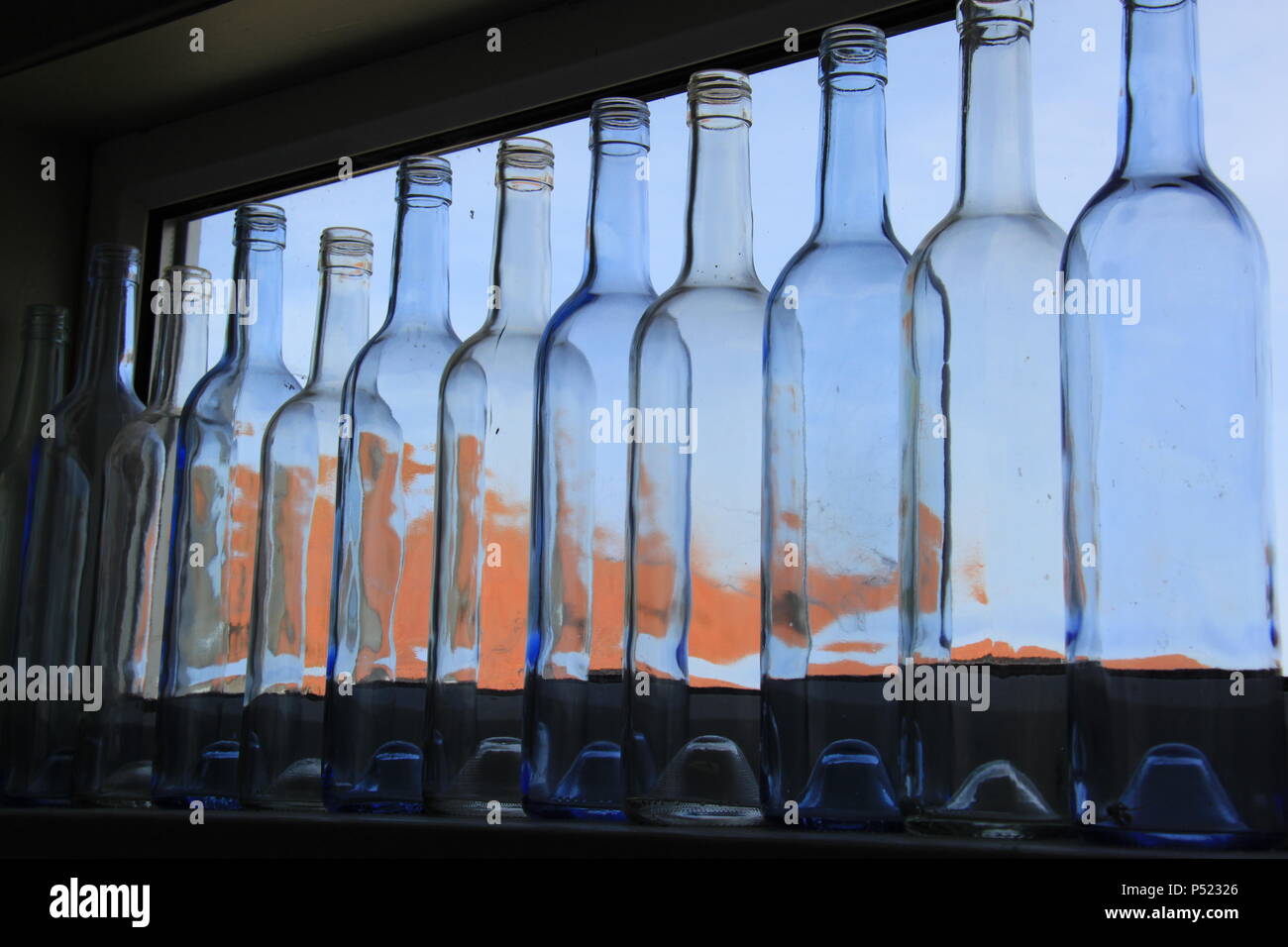 Empty bottles used as decorative hires stock photography and images