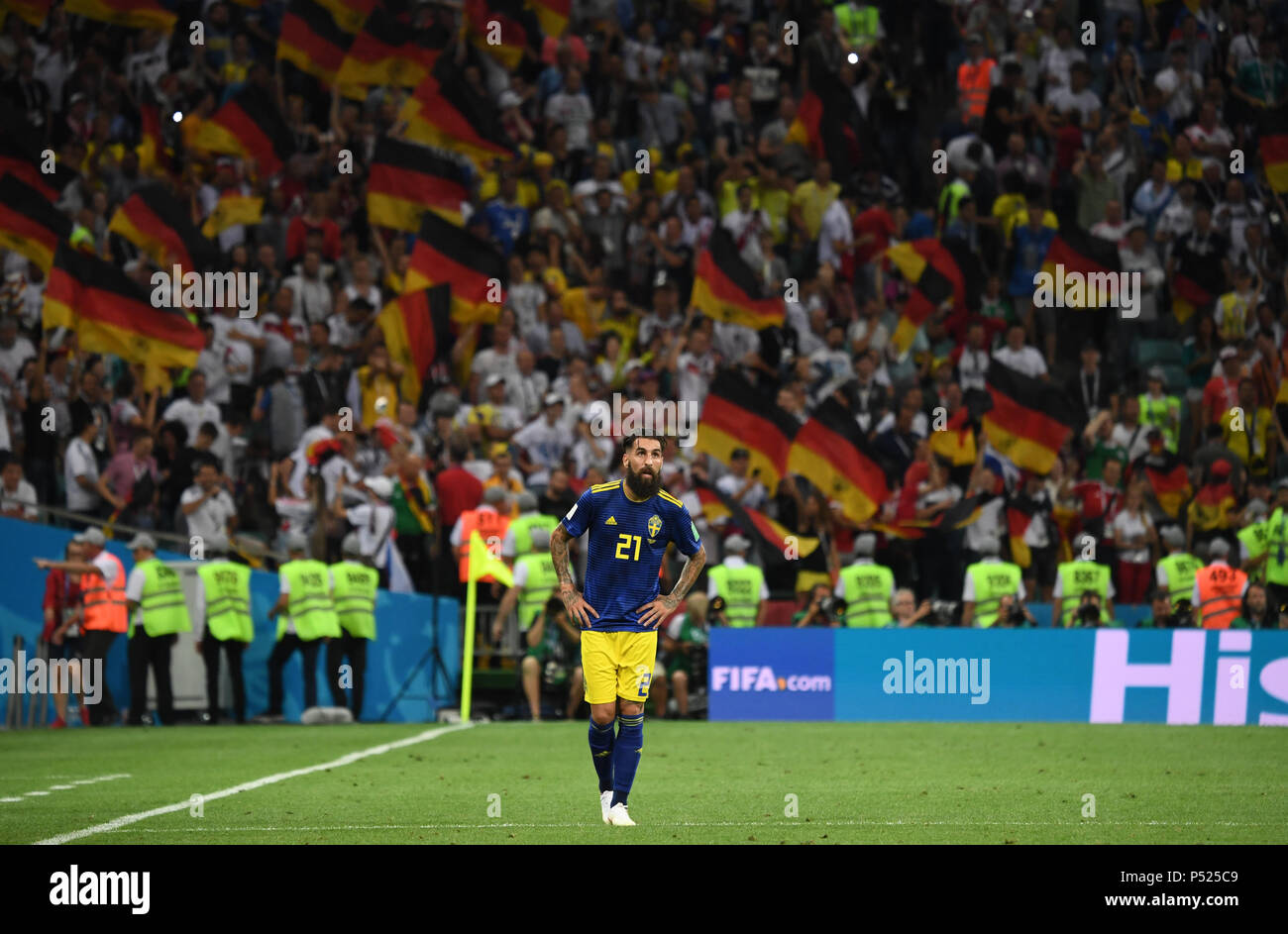 Sochi, Russia. 23rd June, 2018. World Cup, Germany vs Sweden, Group F, Matchday 2 of 3 at the Sochi Stadium: Jimmy Durmaz from Sweden. Photo: Ina Fassbender/dpa Credit: dpa picture alliance/Alamy Live News Credit: dpa picture alliance/Alamy Live News Stock Photo