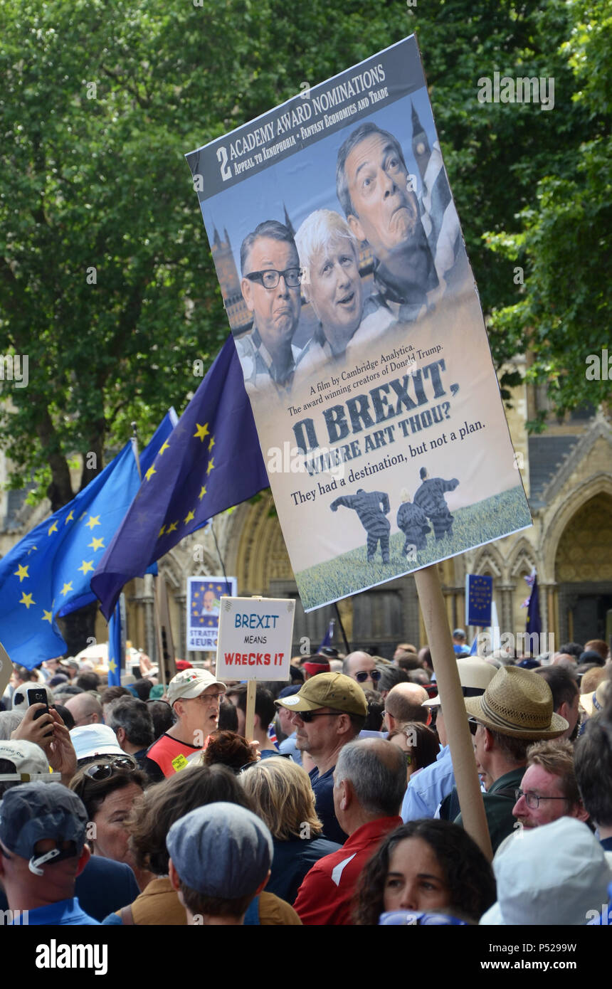 London Uk 23rd June 2018 O Brexit Where Art Thou Sign At