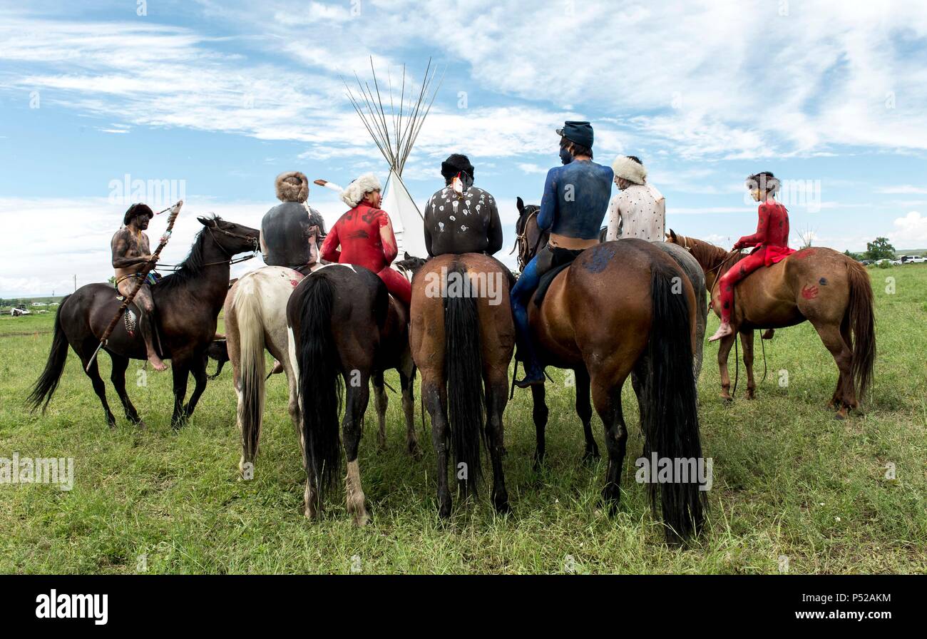 Crow Agency, Montana, USA. 23rd June, 2018. The annual reenactment of the Battle of Little