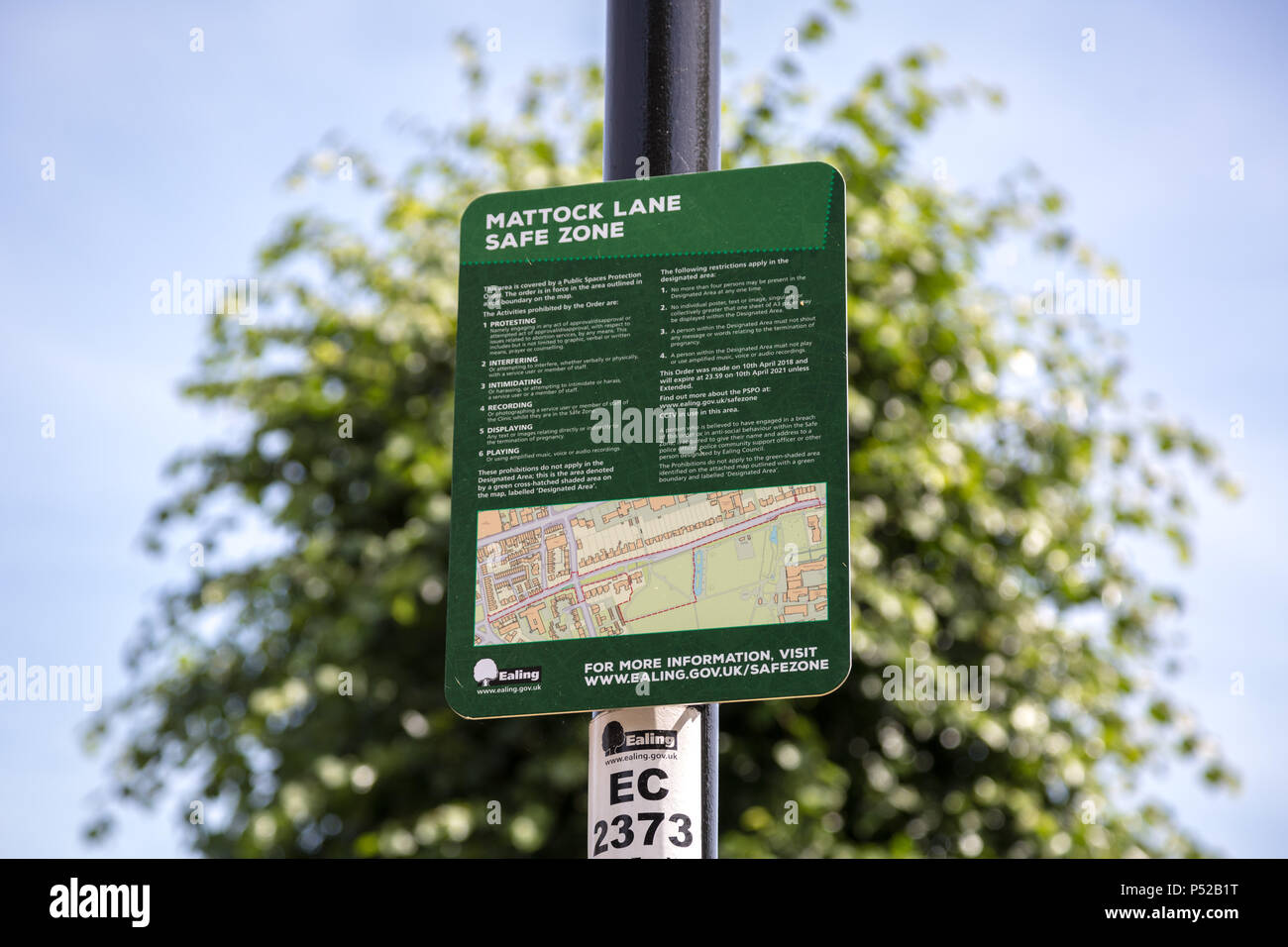 Ealing West London Uk 24th June 2018 Mattock Lane Safe Zone