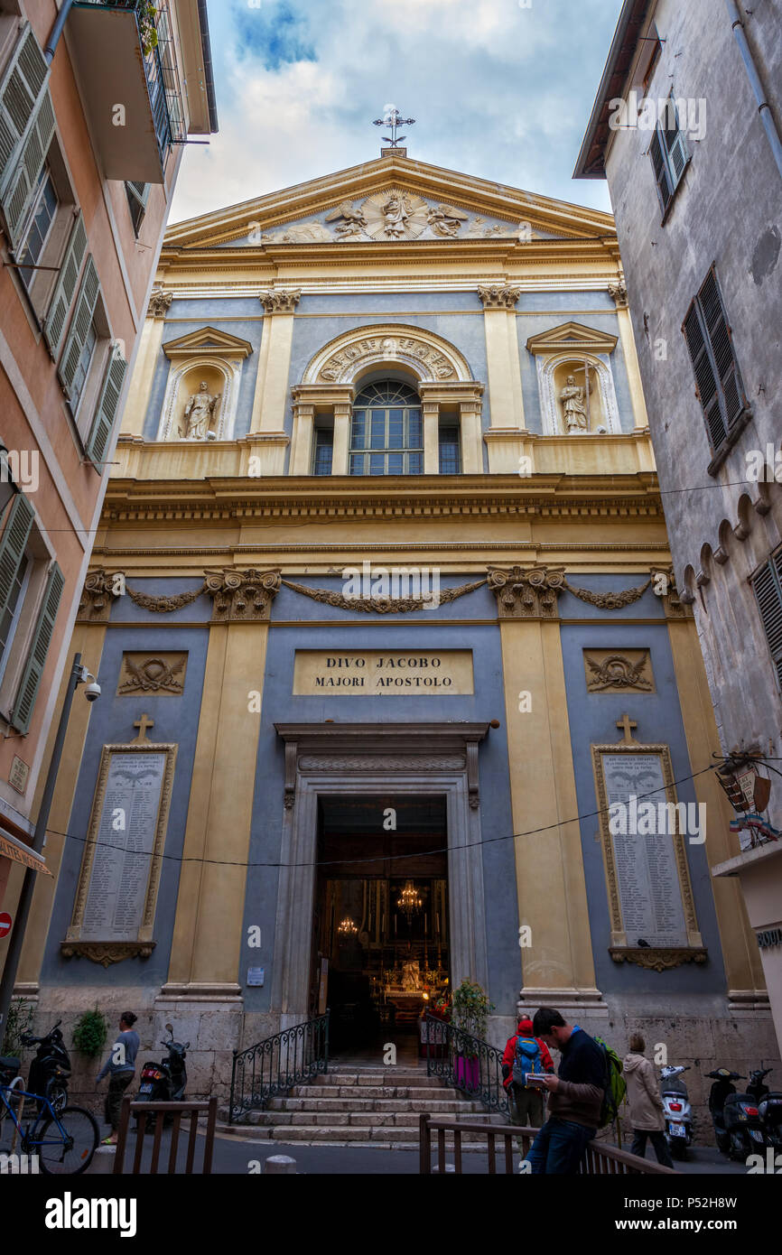 France, Nice city, Church of Saint Jacques le Majeur or Church of Gesu