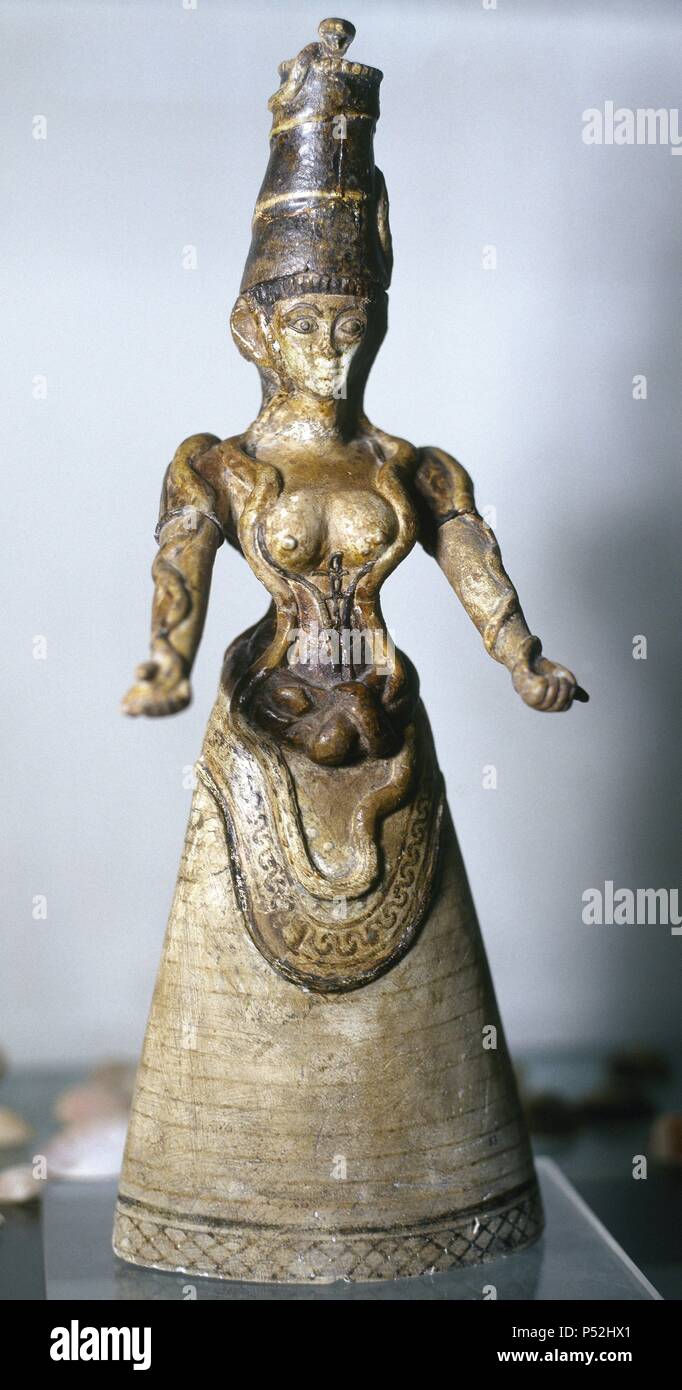 ARTE MINOICO. GRECIA. GRAN DIOSA DE LAS SERPIENTES (h. 1600 a. C ...