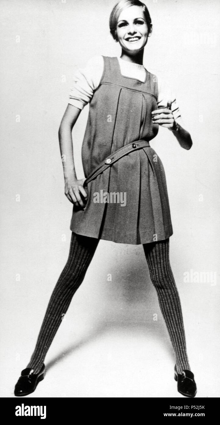 English model and actress Twiggy. Stock Photo