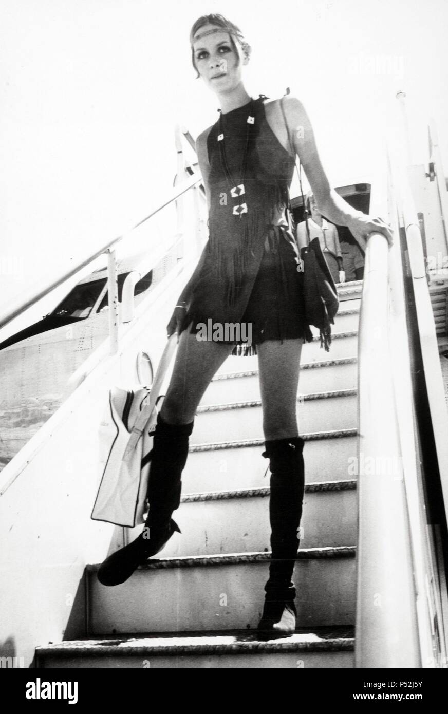 English model and actress Twiggy. Stock Photo