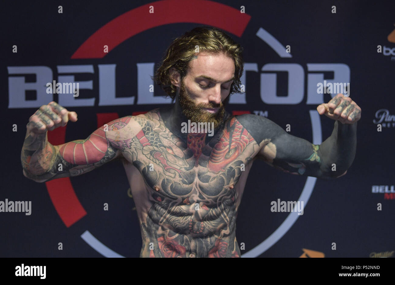 Bellator 200 MMA event weigh-in, London, United Kingdom Featuring: Aaron  Chalmers Where: London, United Kingdom When: 24 May 2018 Credit:  Brightspark Photos/WENN.com Stock Photo - Alamy