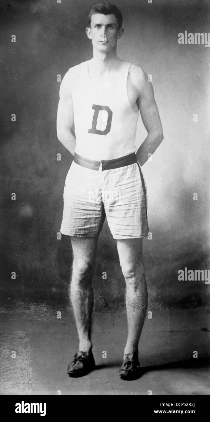 A.B. Shaw, 1908 Captian of the Dartmouth Track Team, world famous hurdler. Stock Photo