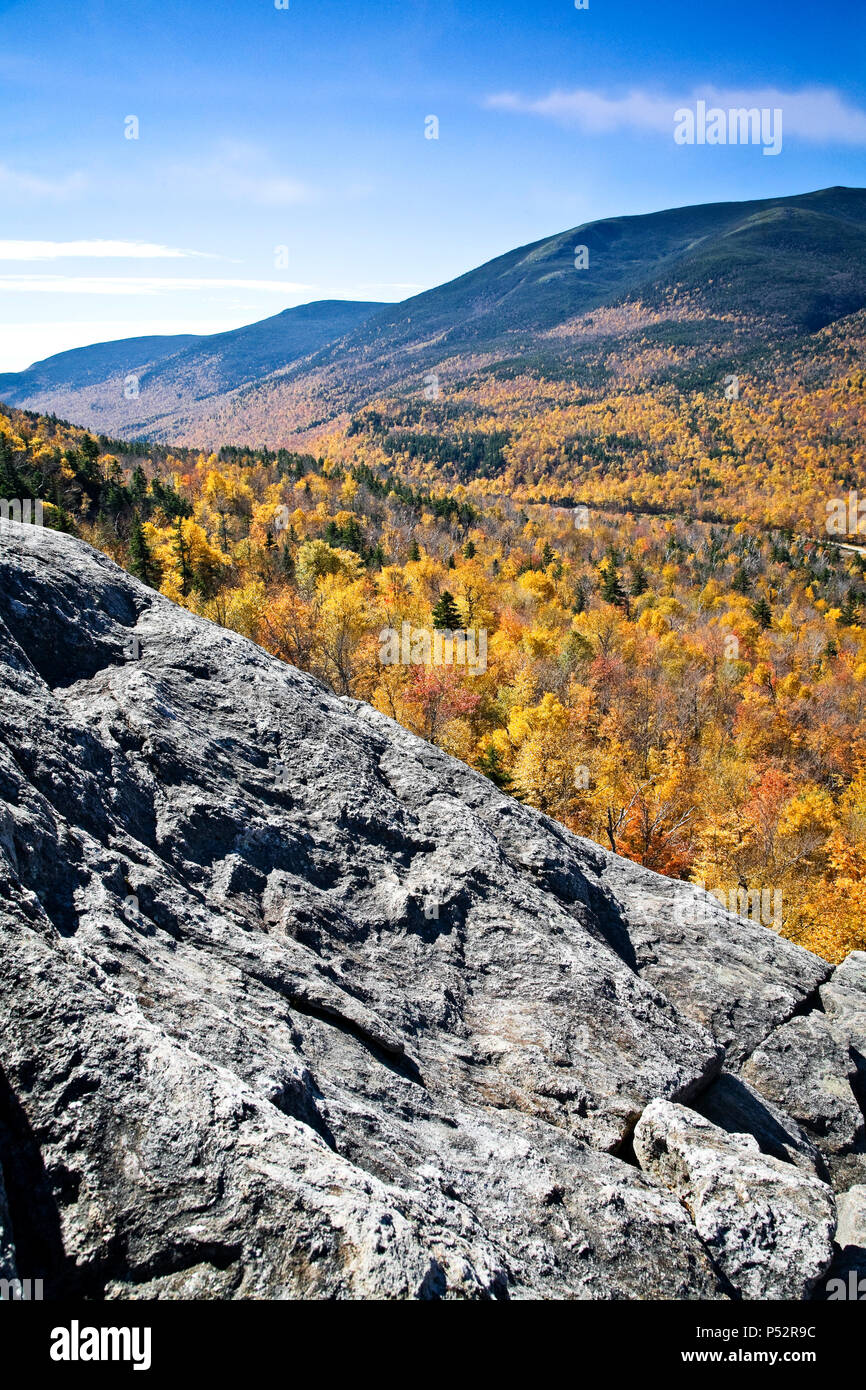 White Mountains showing fall color at Pinkham Notch, New Hampshire. Stock Photo