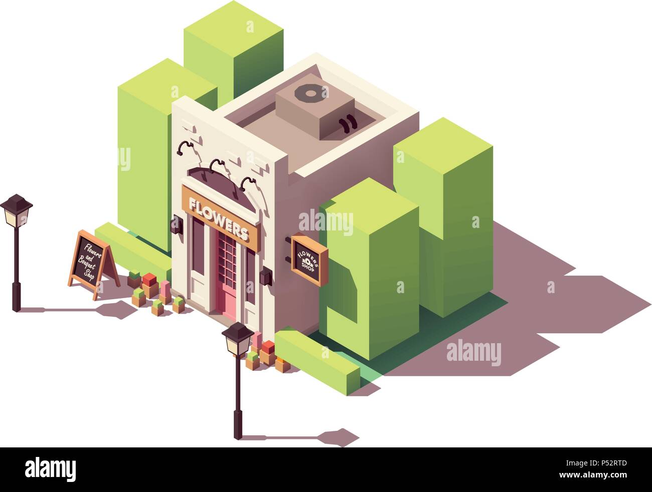 Flower shop front Stock Vector Images Alamy