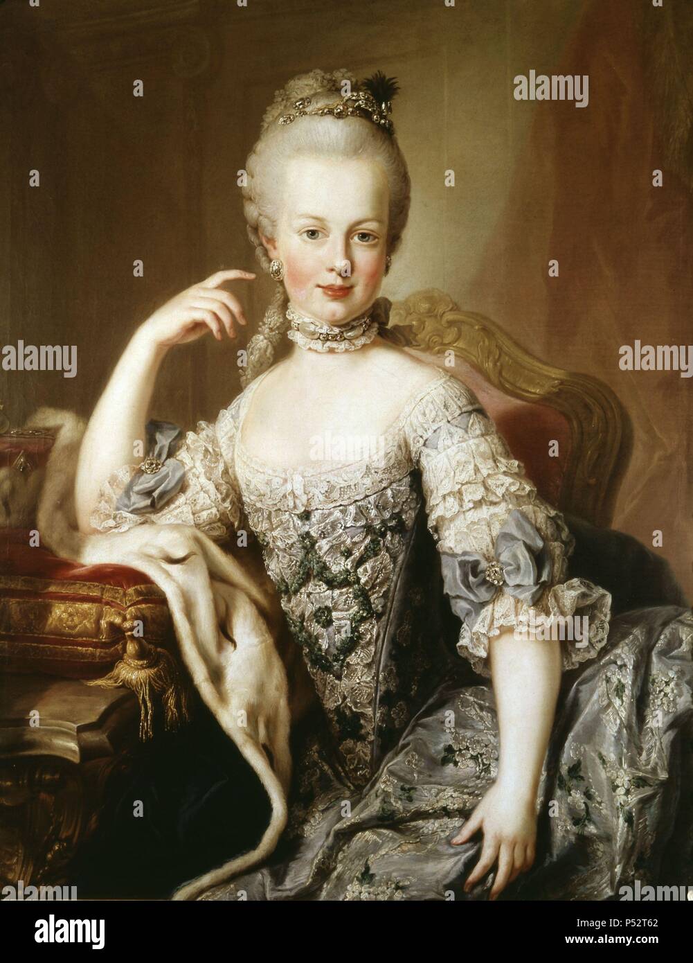Portrait of Marie Antoinette, at the age of 12 years old', c Portrait of Marie Antoinette, at the age of 12 years old', c