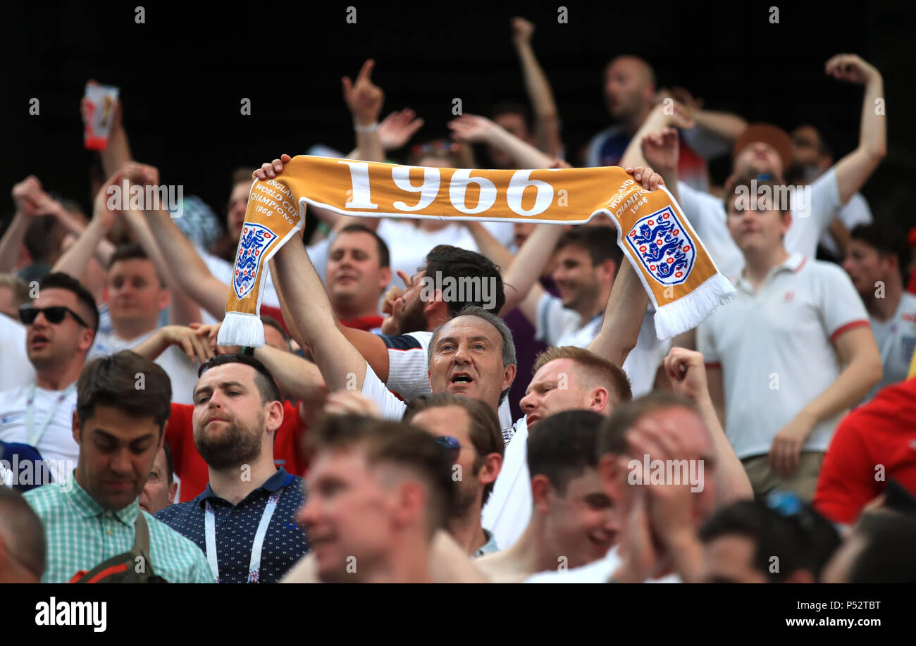 England fans in the stands show their support during the FIFA World Cup