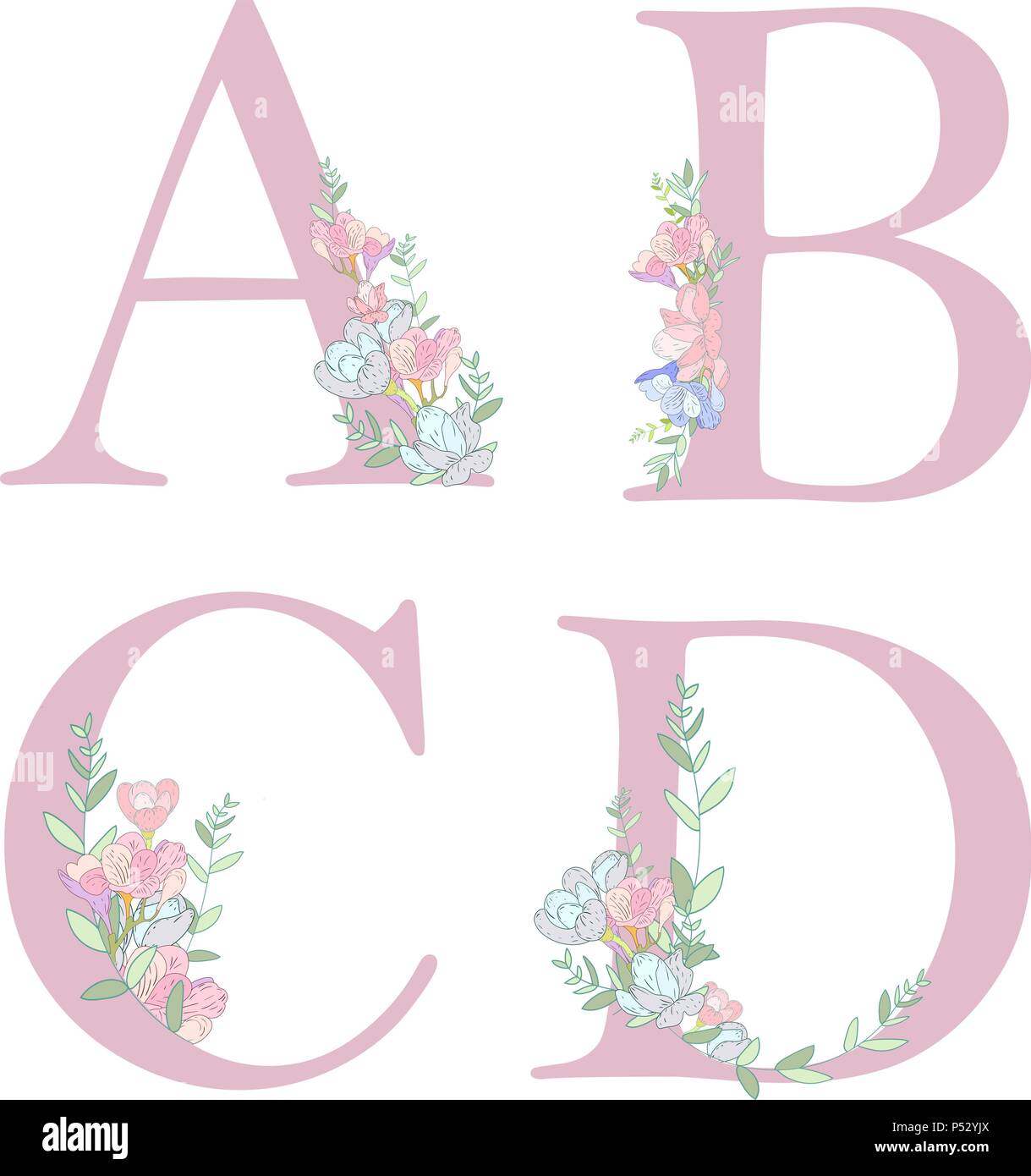 Diagram Flower Alphabet Letter C Stock Illustration