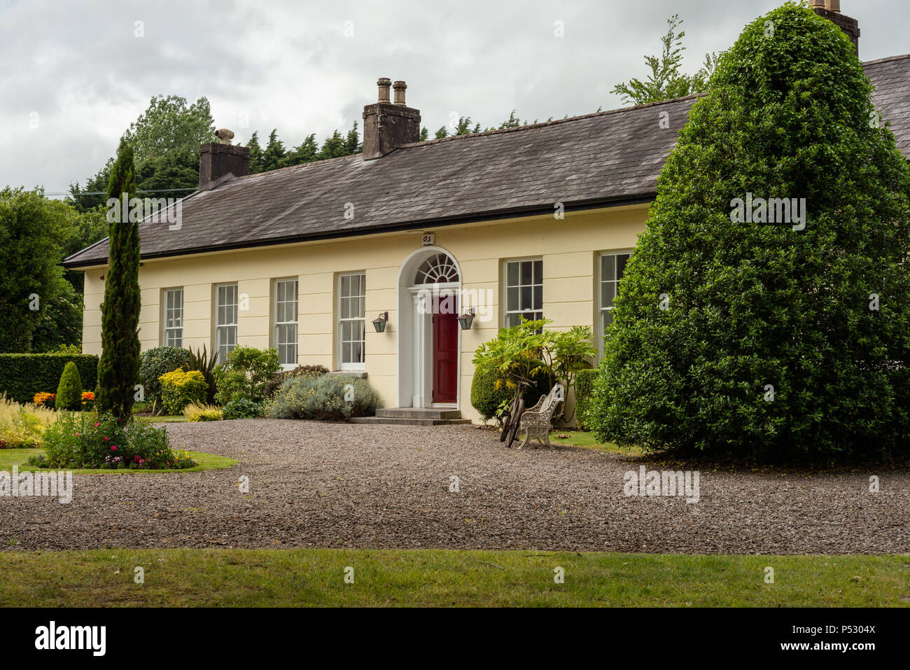 The Distiller's cottage is the home to the Irish Distillers company Archives at The Old Midleton Distillery in Midleton, County Cork, Ireland. Stock Photo